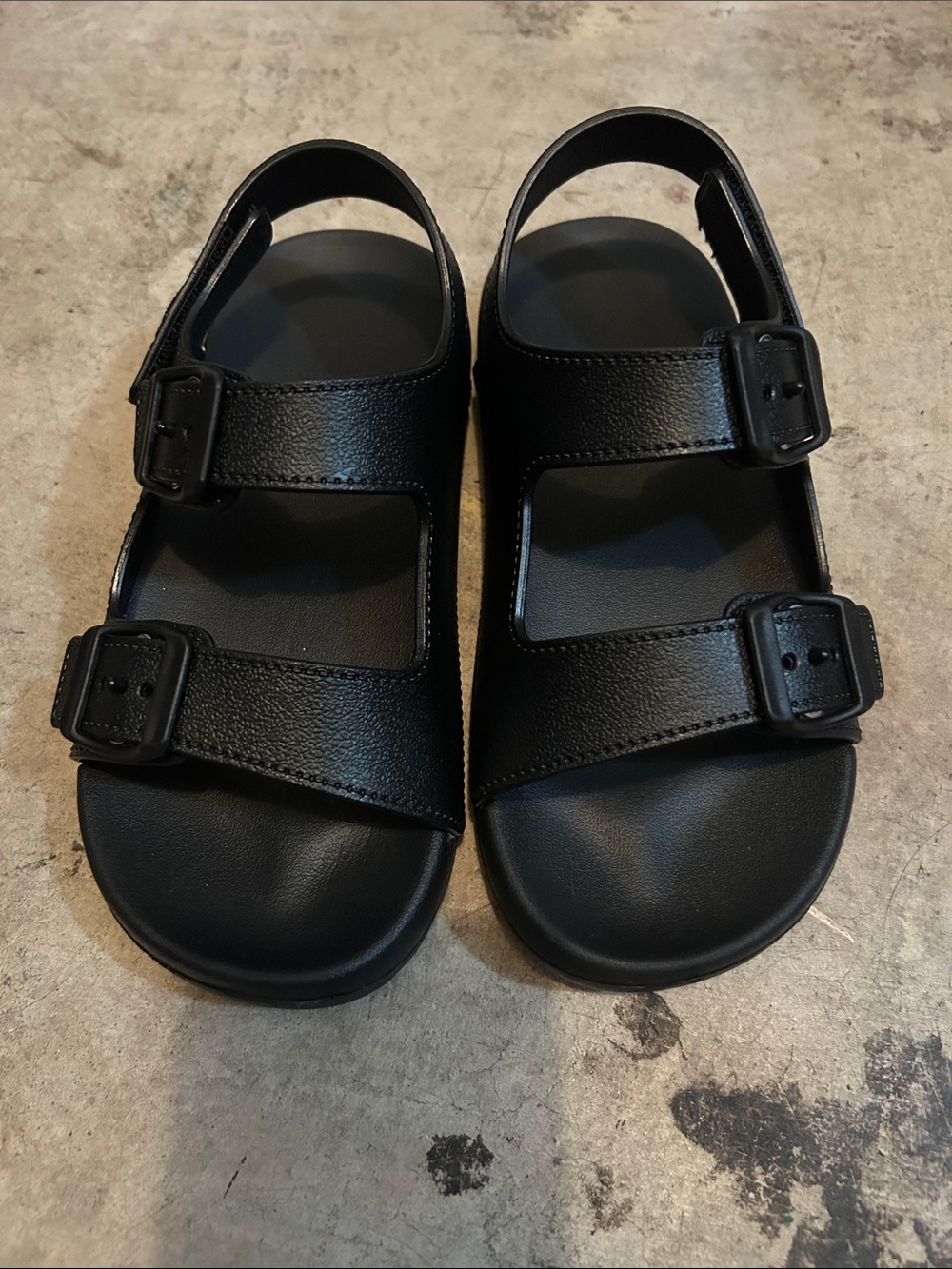 Kids Mario Black Adjustable Buckle Sandals. Velcro back. Brand new.